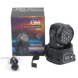 cabezal movil proton om mh 018 rgb 18 led
