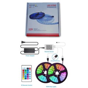 tira de led ml 004 5050 rgb pack 2 tiras de 5 mts + fuente + control remoto + app