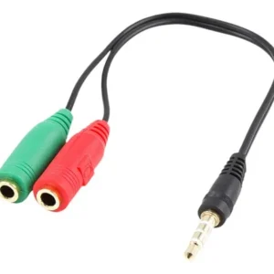 adaptador jack 3.5 2 hembras a 1 macho